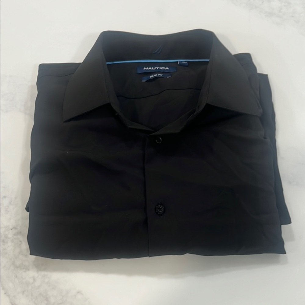Nautica Men's Classic Black Dress Shirt
